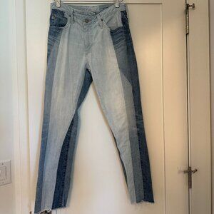 AG Adriano Goldschmied Jean Patchwork Paneled Straight Crop Size 26